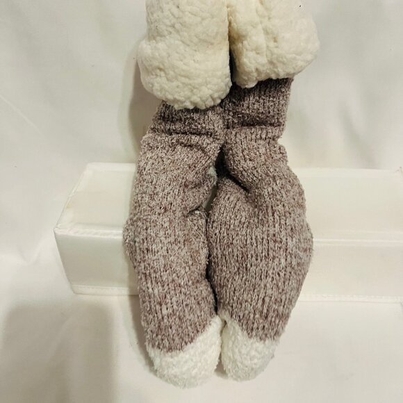 H By Halston-Women's-Plush Lounge Socks w/ Non Slip Soles-Size 4-10-Ivory/Mauve - Picture 8 of 12
